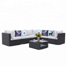 High Back Rattan Wiker Sectional Sofa Set Outdoor Patio Furniture